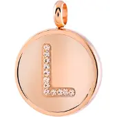 Lucardi Pendentif or rose / transparent