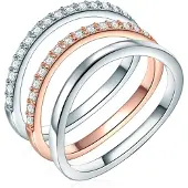 Rafaela Donata Bague or rose / argent / transparent