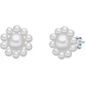 Valero Pearls Boucles d'oreilles argent / blanc perle