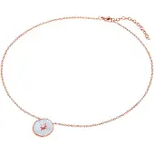 Valero Pearls Chaîne bleu clair / or rose / transparent