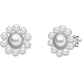 Valero Pearls Boucles d'oreilles argent / blanc perle