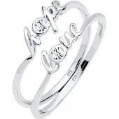 Elli Bague 'Love' argent / blanc