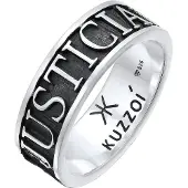 KUZZOI Bague 'JUSTICIA VERITAS' gris / argent