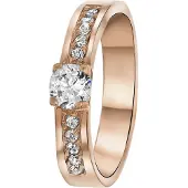 Lucardi Bague 'Florence' or rose / transparent