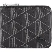 Lacoste porte-monnaie The Blend Compact Zip Wallet Monogram Noir Gris