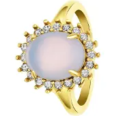 Lucardi Bague opal / or / transparent