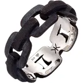KUZZOI Bague 'Chain' noir