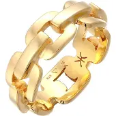KUZZOI Bague 'Chain' or