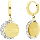 GUESS Boucles d'oreilles 'Moon Phases' or / transparent