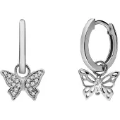 Lucardi Boucles d'oreilles 'Klassisch' argent / transparent