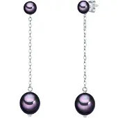 Valero Pearls Boucles d'oreilles bleu violet / argent