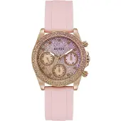 GUESS Montre à affichage analogique or / violet / rose