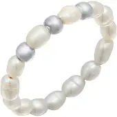 Elli Bague argent / blanc perle