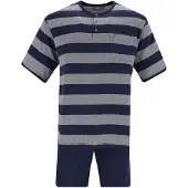 Hajo Pyjama court gris / gris foncé