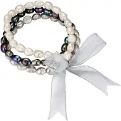 Valero Pearls Bracelet gris / anthracite / blanc