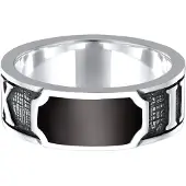 KUZZOI Bague 'Zahlen' noir / argent