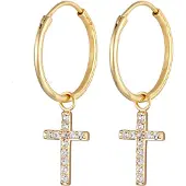 Elli Boucles d'oreilles or / transparent
