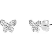 Lucardi Boucles d'oreilles 'Basic' argent / transparent
