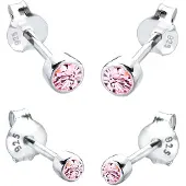Elli Boucles d'oreilles rose / argent