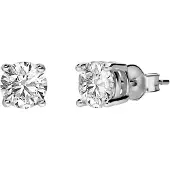 Lucardi Boucles d'oreilles argent / transparent