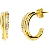 Lucardi Boucles d'oreilles 'Klassisch' or / transparent