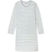 Schiesser Chemise de nuit ' Casual Essentials ' gris chiné / blanc
