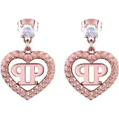 Philipp Plein Boucles d'oreilles or rose / transparent