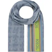 Roeckl Foulard 'COTTON STRIPES' camel / saphir / brun foncé / pomme