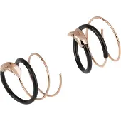 Breil Boucles d'oreilles or rose / noir