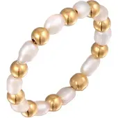 Elli Bague 'Pearl' or / blanc perle