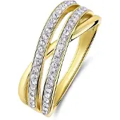 Lucardi Bague 'Funkelndes Basic' or / transparent