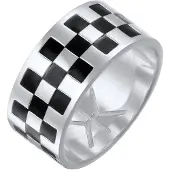 KUZZOI Bague noir / argent