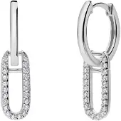 Lucardi Boucles d'oreilles 'Minimalistisch' argent / transparent