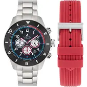 Nautica Montre à affichage analogique 'ONE' rouge sang / noir / argent