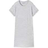 Schiesser Chemise de nuit 'Essentials' gris chiné / blanc