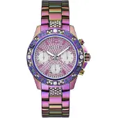 GUESS Montre à affichage analogique 'Majesty' or / vert / violet clair