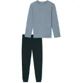 Schiesser Pyjama long ' Schlafanzug lang - Casual Essentials ' bleu nuit