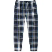 Schiesser Pantalon de pyjama 'Mix+Relax' bleu foncé / blanc
