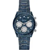 GUESS Montre à affichage analogique 'Indigo' marine / blanc