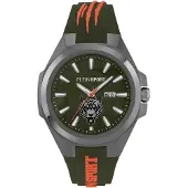 Plein sport Montre à affichage analogique 'TIGERMASTER' vert foncé / rouge clair / argent