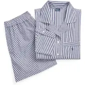 Ralph Lauren Pyjama ' Crop & Boxer Set ' bleu / blanc