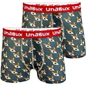 Unabux Boxers ' BLACK WHITE RABBIT ' marron