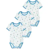 Schiesser Barboteuse / body ' Baby Love Natural ' bleu / blanc
