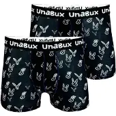 Unabux Boxers ' BLACK WHITE RABBIT ' noir