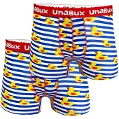 Unabux Boxers ' BLACK WHITE RABBIT ' bleu / jaune / rouge / blanc