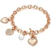 Lulu & Jane Bracelet or rose / blanc perle