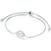 Lulu & Jane Bracelet argent / blanc perle