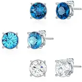 Lulu & Jane Boucles d'oreilles bleu / argent
