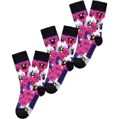 Unabux Chaussettes ' GRUMBLE IN THE JUNGLE ' rose / noir / blanc
