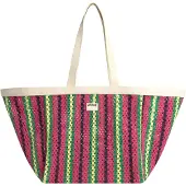 Wouf Cabas beige clair / vert / rose / noir